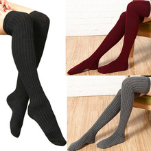 Caliente Sexy de algodón largo de la rodilla de las mujeres de invierno rodilla alta muslo de medias para damas de la rodilla calcetines 2024 - compra barato