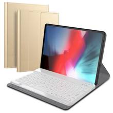 11 дюймов чехол с клавиатурой Новый, съемный кожаный чехол для планшета, беспроводная клавиатура и умный разъем для iPad Pro, против царапин 2024 - купить недорого