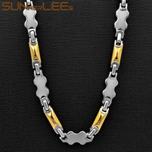 SUNNERLEES Jewelry Stainless Steel Necklace 9mm Geometric Link Chain Silver Color Gold Plated Men Women Gift SC116 N 2024 - buy cheap