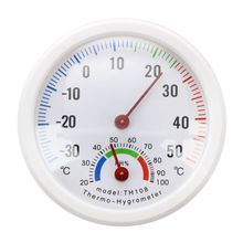 Termômetro e higrômetro redondo, medidor de temperatura interior exterior branco 2024 - compre barato
