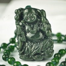Colección China Natural tallada a mano, colgante de Jade chino hetiano, estatua pequeña exquisita de Buda Maitreya Bodhisattva, regalo 2024 - compra barato