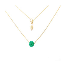 Lii Ji-collar de ágata verde/espinela negra, de Plata de Ley 925, chapado en oro de 18K, cadena, joyería delicada 2024 - compra barato