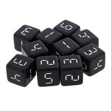 MagiDeal 10Pcs/Lot D6 Dice Six Sided Die Black with White Numbers for Friend Party Pub Club Board RPG Game Role Playing Toy 16mm 2024 - buy cheap