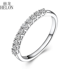 HELON Moissanites Ring Sterling Silver 925 VVS/ FG Color Lab Grown Moissanites Diamond Engagement Ring For Women Wedding Band 2024 - buy cheap