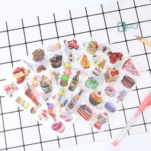 6Sheets/Pack Cute Dessert Stickers Kawaii Stationery Stickers Lovely Paper Stickers For Kids DIY Diary Scrapbooking Photo Ablums 2024 - buy cheap