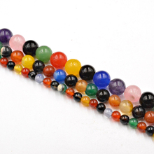 Цветные бусы из камня Агата и оникса 4-12 мм, незакрепленные бусины для изготовления ювелирных изделий, браслетов, ожерелий, нитка 15 дюймов 2024 - купить недорого