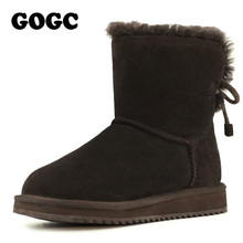 GOGC Genuínos Ankle Boots de Couro Mulheres Botas de Inverno Respirável das Mulheres Sapatos de Inverno botas de Neve Mulheres Sapatos Calçados Femininos 9723 2024 - compre barato