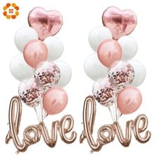 Globos creativos de aire de confeti, decoración para el Día de San Valentín, para fiesta de amor, decoración para boda 2024 - compra barato