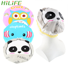 HILIFE Owl Elephant Panda Bath Hair Caps Shower Caps Waterproof Lace Elastic Band Cute Cartoon Animal Shower Hat 2024 - buy cheap