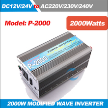 Convertidor de onda modificada 2000W, potencia nominal 4000W, inversor de energía Solar de sobrecarga, 12V/24V/48V/60V/72V CC a 220-240V, inversor de CA 2024 - compra barato