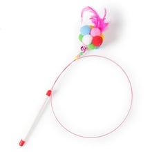 Colorful Ball Feathers Cat Teaser Lovely Bell Flexible Training Cat Teaser Wand Cat Interactive Toy Pet Supplies 2024 - buy cheap