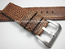 Pulseira universal de alta qualidade de 22mm, pulseira vintage de costura à mão, pulseiras de relógio de pele de lagarto, pulseiras para relógios de ponta 2024 - compre barato