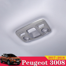 1X For Peugeot 3008 GT 2016 2017 2018 Car Stainless Steel Fornt Rear Reading Light Lamp Decoration Trim Frame Cover Car Styling 2024 - buy cheap