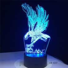 WOW Amazing Flying Big Eagle Shape Night Light Colorful Hawk 3D Table Lamp for Office Hotel Bedroom Bar Drop Shipping AW-657 2024 - buy cheap