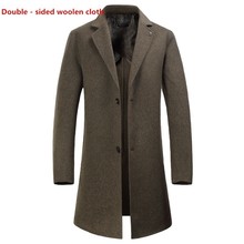 High-quality Wool Men's mens coats 8XL 6XL Wool Jacket long man Coat winter Casual Men Trench Coat Jacket Men Overcoat 2024 - buy cheap