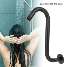 Brazo de extensión de ducha curvado en S de acero inoxidable 8in 201, accesorio de baño G1/2 ", color negro 2024 - compra barato