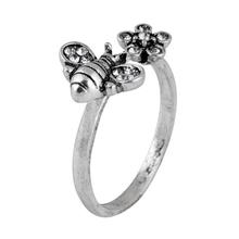 Bee Flower Crystal Ring Women Vintage Fashion Ring Jewelry Gift Accessories 2024 - buy cheap