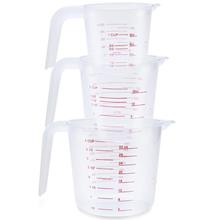 Juego de jarra medidora de plástico, vasos medidores grandes de 4 tazas, 2 tazas y 1 taza, capacidad libre de BPA, con agarre en ángulo, Kitc esencial, 3 uds. 2024 - compra barato