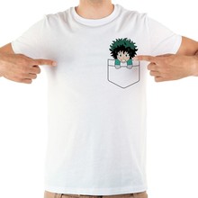 anime My Hero Academia izuku in pocket funny tshirt men jollypeach brand new white short sleeve casual homme t shirt 2024 - buy cheap