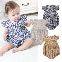 New Arrivels Baby Girls Floral Romper Newborn Kids Jumpsuit Outfits Summer Clothes 2024 - buy cheap
