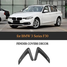 Real Carbon / ABS Carbon Look Door Fender Trim Air Vent Decoration For BMW 3 Series F30 Base Sedan M Sport 2013 - 2018 2024 - buy cheap