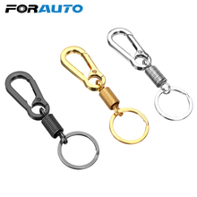 FORAUTO Car Keychain Men Fashion Stainless Steel Car-styling Spring Gourd Buckle Key Ring Metal Belt Clip Loop Key Chain 2024 - buy cheap