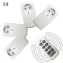 4pcs Wireless RF 433MHz Intelligent 4 Smart Electrical Power Plug Socket Outlet W/ Remote Control Switch 1 Transmitter US EU UK 2024 - buy cheap