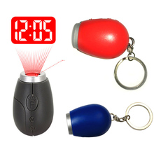 Keychain Digital Time Projection Clock Night Light Projector Home Decor Alarm Clocks Living Room Bedroom Mini LED Watch 2024 - buy cheap