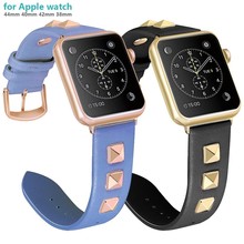 Genuine Leather Watchband for Apple Watch Band 44mm 40mm Bracelet 42 mm 38 mm Strap iwatch series 5 4 3 Band wrist Bracelet loop 2024 - buy cheap