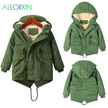 11.11 New Winter Parkas Kids Jackets For Girls Boys Warm Thick Velvet Children's Coat Baby Outerwear Infant Overcoat 2024 - buy cheap