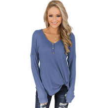 Women Long Sleeve V Neck Sweater Pullover Jumper Top Shirt Blouse Autumn Spring Bottons Clothing 2024 - buy cheap