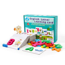Tarjeta de escritura Montessori para niños, tarjeta de aprendizaje de letras en inglés, juguetes cognitivos con palabras del alfabeto inglés para niños en edad preescolar 2024 - compra barato