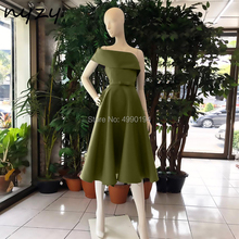 NYZY C85 Satin Elegant Cocktail Dresses Oliver Green Robe Soiree for Wedding Party Guest Evening vestidos de festa curto 2019 2024 - buy cheap