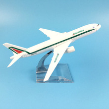Modelo de avião de avião de 16cm alitalia boeing 777 aeronaves modelo de avião de metal fundido modelo 1:400 brinquedo de avião presente 2024 - compre barato