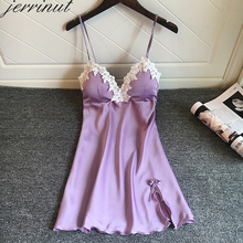 Jerrinut Sleep Lounge For Women Nightgowns Sexy Lingerie Summer Night Dress Sleeveless Sleepwear Sleepshirts With Chest Pads 2024 - buy cheap