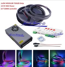 5M 720LED WS2812B 5V 5050 RGB individually addressable +T1000S controller+power 2024 - buy cheap