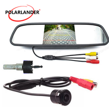 Monitor de espejo para coche, 4,3 pulgadas, TFT LCD, 720x480, dos AV in + receptor transmisor inalámbrico + cámara de visión trasera de 18,5mm 2024 - compra barato