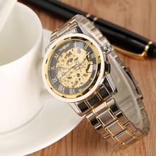 WINNER Mechanical Hand Wind Watch Men Fashion Top Brand Luxury Skeleton Watch Men Stainless Steel Men's Wrist Watch Reloj Hombre 2024 - buy cheap