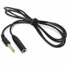 Pohiks 1 м 3,5 мм аудио кабели черный Высокое качество 4-полюсный разъем папа-мама наушники удлинитель Кабель 2024 - купить недорого
