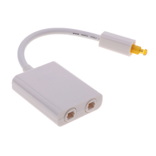 Dual Port Toslink Digital Optical Adapter Splitter Fiber Audio Cable White 2024 - buy cheap