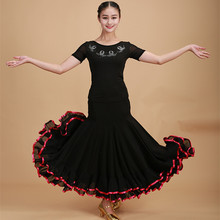 Красное стандартное бальное платье для бальных танцев; Стандартный Венский вальс; Платье Фламенко; костюм для испанских танцев 2024 - купить недорого