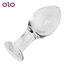 OLO-consolador Anal de cristal para mujeres y hombres, Juguetes sexuales anales de cristal con tapón grande, masaje de próstata Gay, masturbación artificial 2024 - compra barato