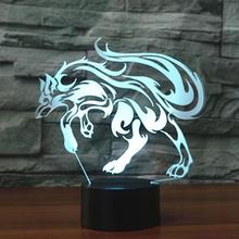 Wolf Led Touch Seven color 3d Lamp Visual Decoration Table Lamps For Living Room Children's room decoration night 3D light 2024 - buy cheap