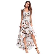 Vestido de verão feminino, vestido floral, bainha irregular, vestido sexy, costas nuas, lindos, vestidos longos de noite, vestido de fiesta, plus size 2024 - compre barato