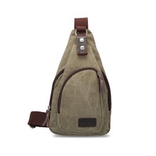 Lançamento bolsa masculina vintage de lona, mochila sling de ombro, bolsa de peito pequena para viagem, caminhada, esportes de ombro, b ackpack, transversal do corpo 2024 - compre barato