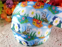 new arrival 1" (25mm) bee butterfly printed grosgrain ribbons cartoon ribbon diy hair bows 10 yards WQ14062820 2024 - buy cheap