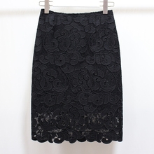 Falda de encaje para Mujer, falda negra de cintura alta, ajustada, informal, ceñida a la cadera, de talla grande 2024 - compra barato