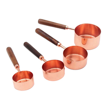 4pcs/set Stainless Steel Measuring Cups Kitchen Scales Coffee Tea Scoops Cooking Tools Baking Accessories With Wooden Handle 2024 - buy cheap