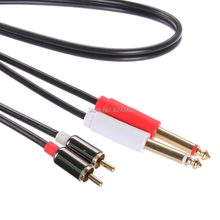 High Quality Audio Extension Cable 2*6.35mm jack male to male 2RCA cable jack to jack 6.35mm 1/4" rca cable 6.35 audio cable 2024 - buy cheap