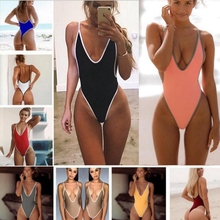 Binand sexy sem costas maiô feminino sólido monokini alta elástica apertado maiô de náilon acolchoado praia wear 2024 - compre barato